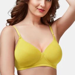 Trylo-Oh-so-pretty you! Yellow Non Wired Padded T-Shirt Bra-image-23