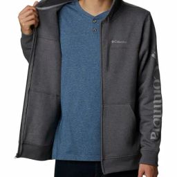 Columbia Men Grey M Logo Fleece FZ Jacket-image-47