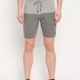 Duke Grey Regular Fit Striped Shorts-image-46