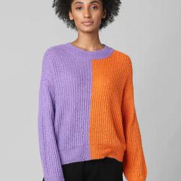 Only Purple & Orange Regular Fit Pullover-image-62