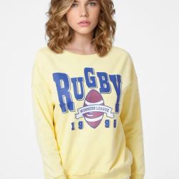 Only Yellow Cotton Printed Sweatshirt-picture-39