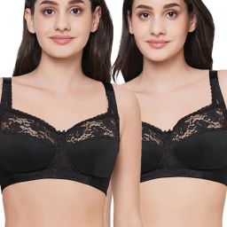 Wacoal Black Lace Full Coverage Non-Wired Minimizer Bra - Pack of 2-picture-0