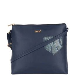 Enoki Navy Solid Medium Sling Handbag-image-41