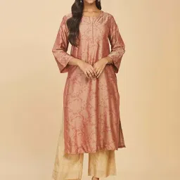 Fabindia Pink Printed Straight Kurta-picture-13