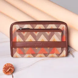 ZOUK Tidal Wave Multicolor Printed Zip Around Wallet for Women image 1