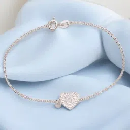 Taraash 925 Sterling Silver Heart CZ Charm Bracelet-image-40