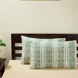 Fabindia Beige Cotton Printed Pillow Cover-image-24