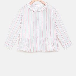 KIDKLO Girls Multicoloured Striped Shirt Style Top-image-31