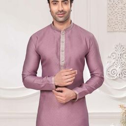 Exquisite Men's Pink Jacquard Ethnic Kurta-picture-49