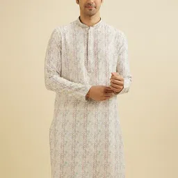 Manyavar Men Embroidered Regular Sequinned Kurta with Pyjamas image 5
