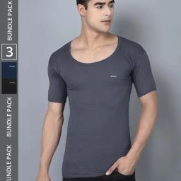 Dollar Bigboss Assorted Cotton Regular Fit Vest - Pack Of 3-picture-45