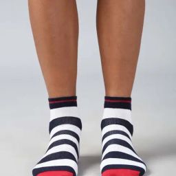 Van Heusen Navy & White Cotton Striped Socks - Set of 1-image-30
