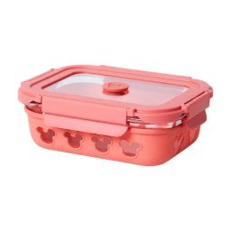 Meyer Pink Rectangle Glass Storage Container with Air Tight Detachable Lid-44