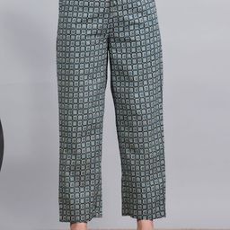 Aramya Women Geometric Printed Straight Fit Cotton Regular Trousers-image-92