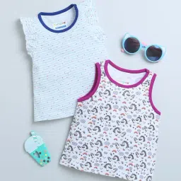Bumzee Kids White Printed Top (Pack Of 2)-picture-46