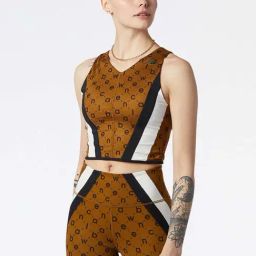 New Balance Brown Printed Sports Crop T-Shirt-picture-21