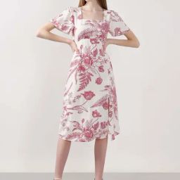 Vero Moda White Flare Fit Floral Print Dress-image-27