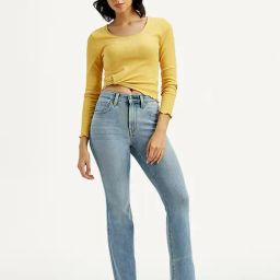 Levi's Women's Mid Rise 725 Slim Bootcut Fit Light-Blue Jeans-picture-31