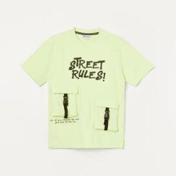 Fame Forever by Lifestyle Boys Lime Cotton Printed T-Shirt-image-32