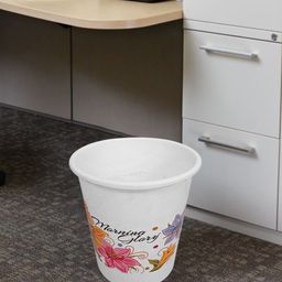 Kuber Industries White & Pink 2-Pieces Floral Printed Portable Garbage Baskets - 5 L Each-34