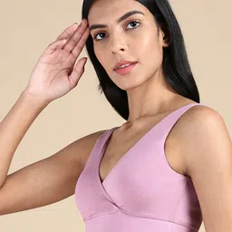 &CIRCUS Medium Coverage Non Padded Wireless Micro Modal Maternity Bra image 3