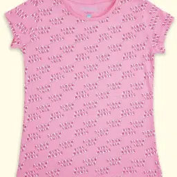 Pantaloons Junior Pink Cotton Printed T-Shirt-image-74