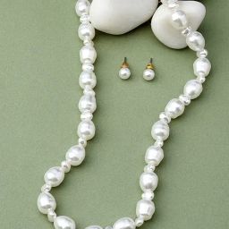Zaveri Pearls Gold Tone Classy Contemporary Pearls Necklace With Earring-ZPFK10591-66
