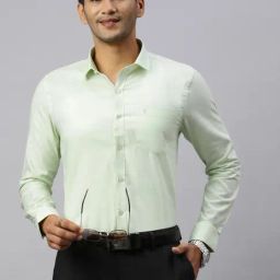 Ramraj Green Cotton Regular Fit Solid Shirt-image-95