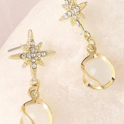 Sohi Gold Plated Designer Stone Party Drop Earrings-85