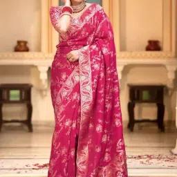 Anjaneya Sarees Red Silk Woven Saree With Unstitched Blouse-picture-23