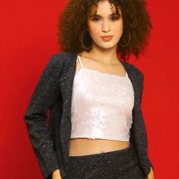 Sera Black Textured Shrug-18