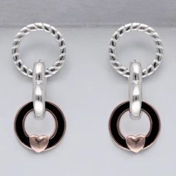 crash.club by CKC 925 Sterling Silver Dual Tone Allure Elegant Drop Earrings for Women-picture-4
