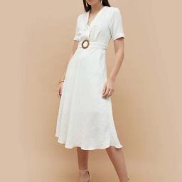 Code by Lifestyle Off White Textured Dress-picture-29