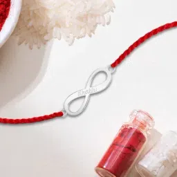 Zavya Zavya Timeless Bhabhi Rhodium-Plated Sterling Silver Thread Rakhi For Her-image-14