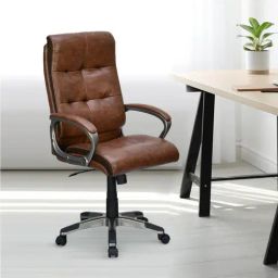 Nilkamal Veneto Brown Leatherette Office Chair-image-57