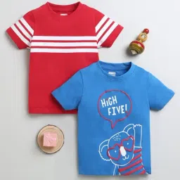 Bumzee Boys Multi Cotton Printed T-Shirt (Pack of 2)-image-91