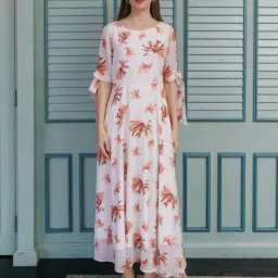 Zink London White Floral Print Maxi Dress-image-64