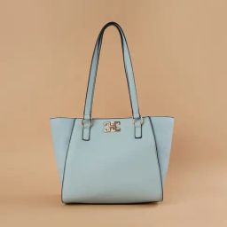 Code by Lifestyle Blue Textured Tote Handbag-48