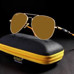 Resist Eyewear Gold UV Protection Aviator Unisex Sunglasses-picture-37
