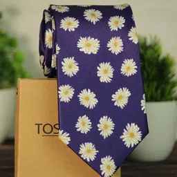 Tossido Men Purple & White Printed Broad Tie-picture-32