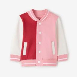 The Souled Store Kids Pink & Red Cotton Color Block Full Sleeves Jacket-image-5