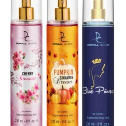 Dorall Collection Cherry Bouquet, Pumpkin Cinnamon Dream & Blue Princess Body Mist - Pack of 3-79