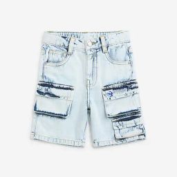 HOP Kids by Westside Light Blue Mid-Rise Denim Shorts-image-99