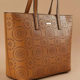 Code by Lifestyle Tan Textured Tote Handbag image 4