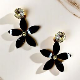 DressBerry Cubic Zirconia Stones Studded Floral Drop Earrings-20