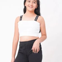 Edheads Kids White Cotton Regular Fit Crop T-Shirt-image-98
