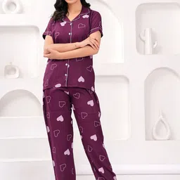 Light Daisy Women Printed Night suit-94