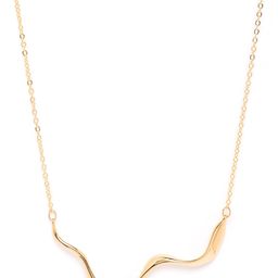 Carlton London Gold Plated Curved Bar Necklace-48