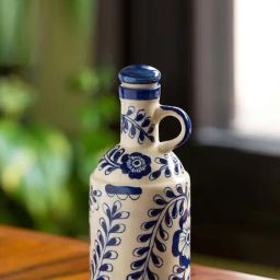 ExclusiveLane Mughal Gardens Blue & White Ceramic Bottle-Shaped Vase - Set of 2-image-46