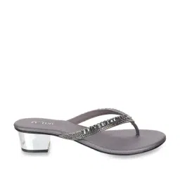 Metro Women's Gun Metal Thong Sandals-picture-30